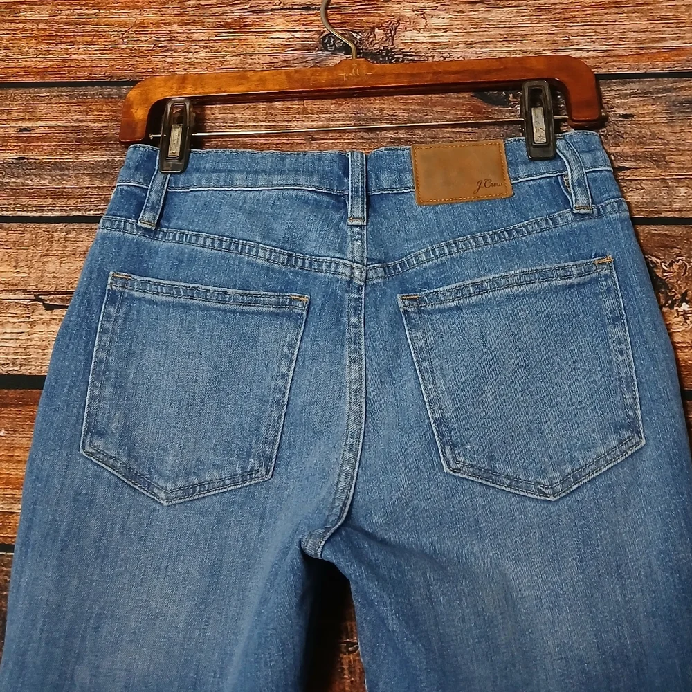 J Crew Jeans 25 Petite Slim Boyfriend Ankle Tuxedo Side Stripes Blue Denim